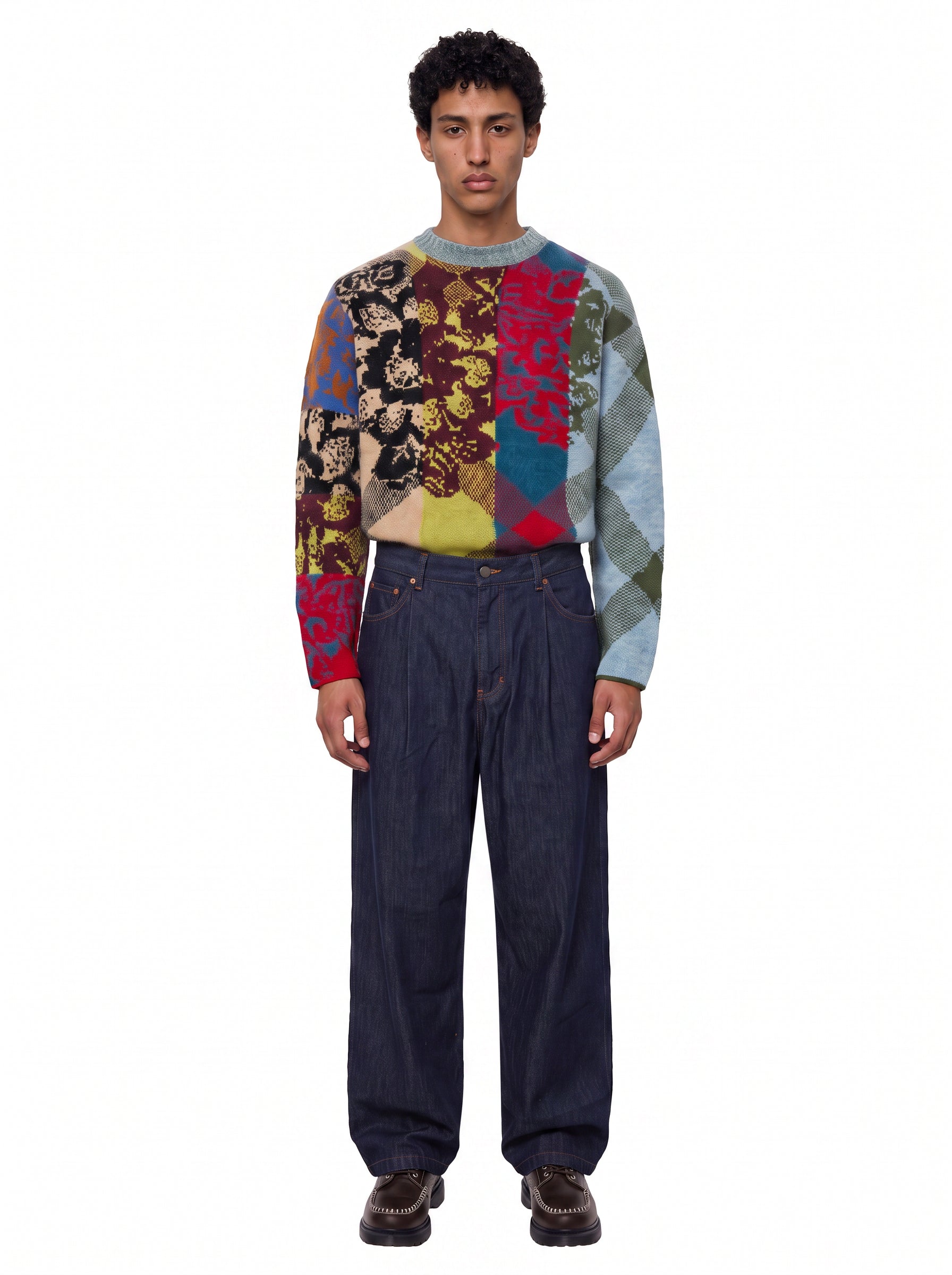 Jeans a gamba ampia penning den in blu 