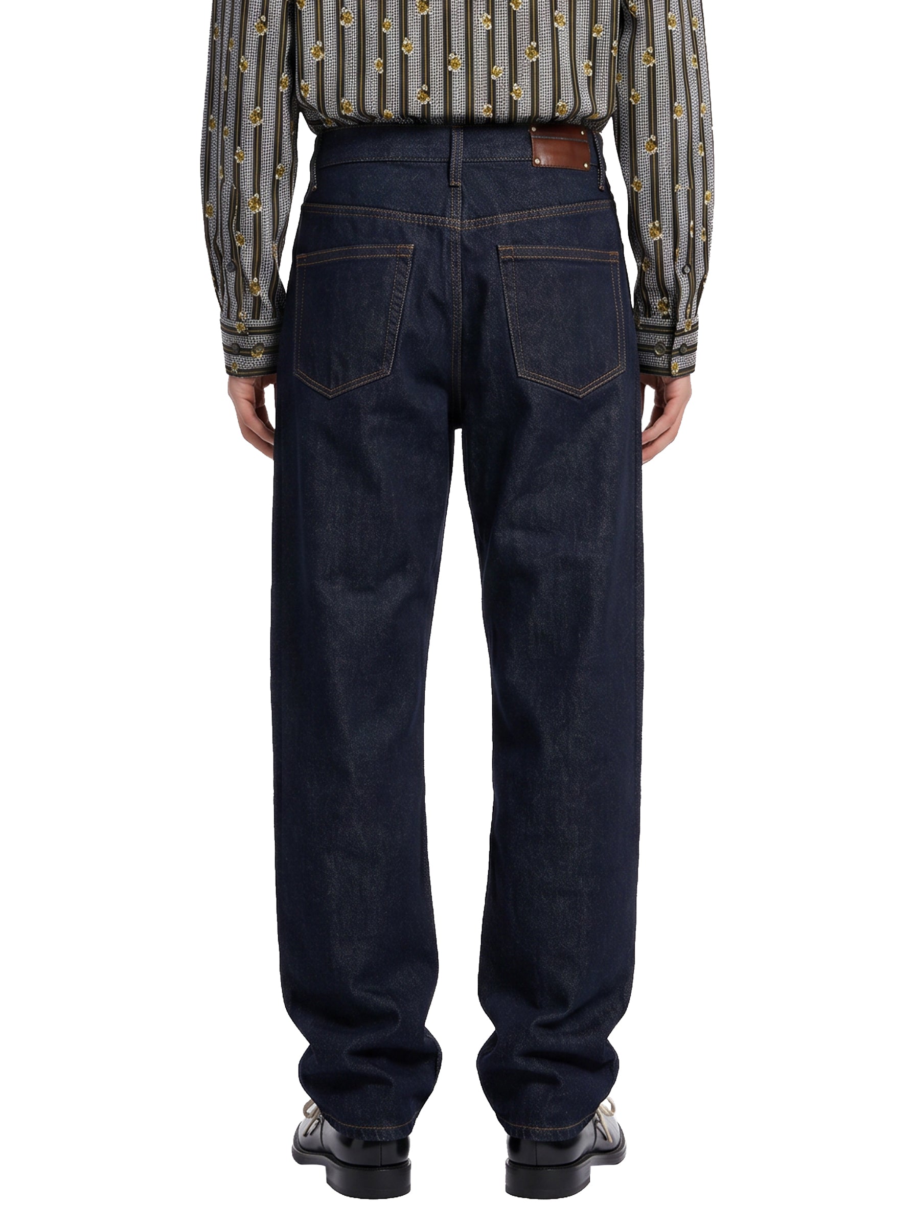 Jeans straight in denim indigo raw 