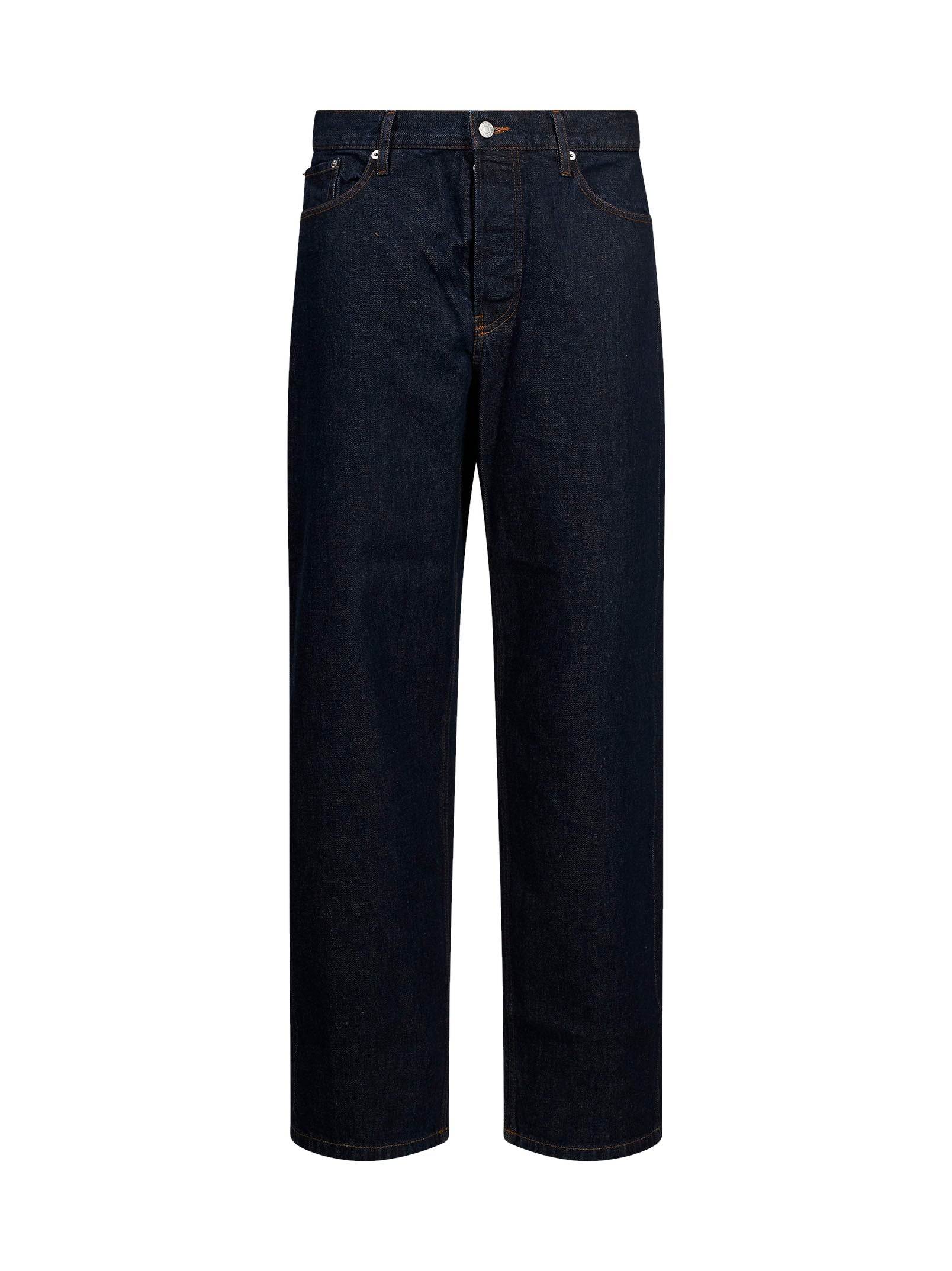 Jeans straight in denim indigo raw 