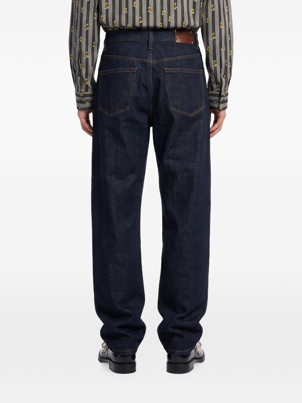 Jeans straight in denim indigo raw 