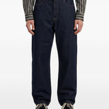 Jeans straight in denim indigo raw 