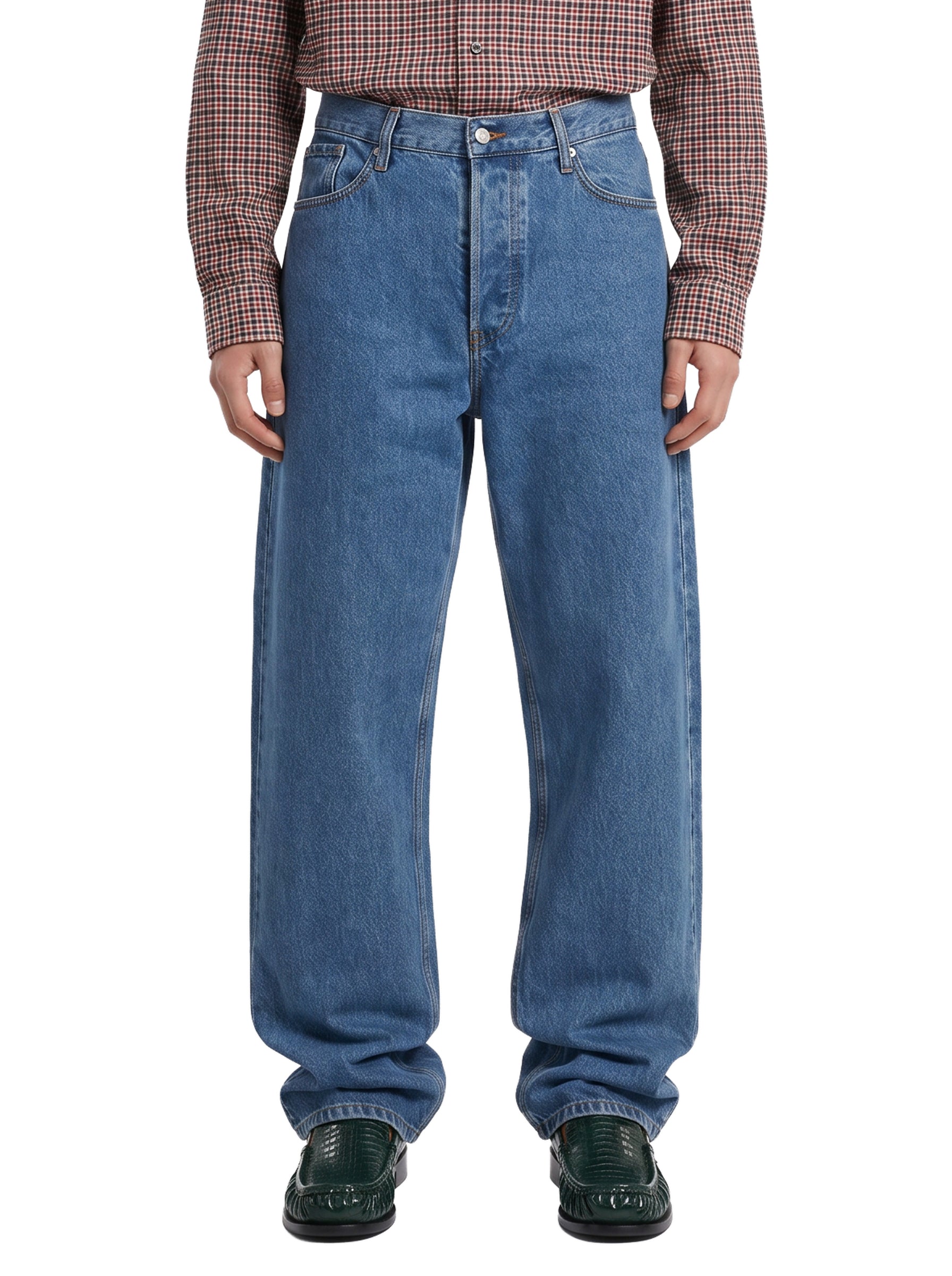 Jeans straight in denim mid-blue 