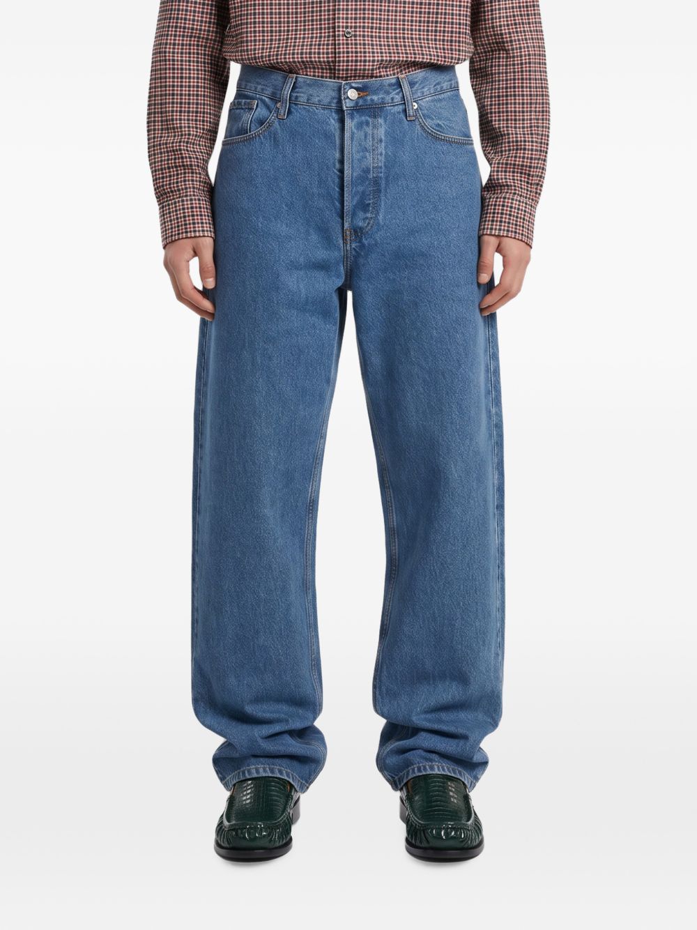 Jeans straight in denim mid-blue 