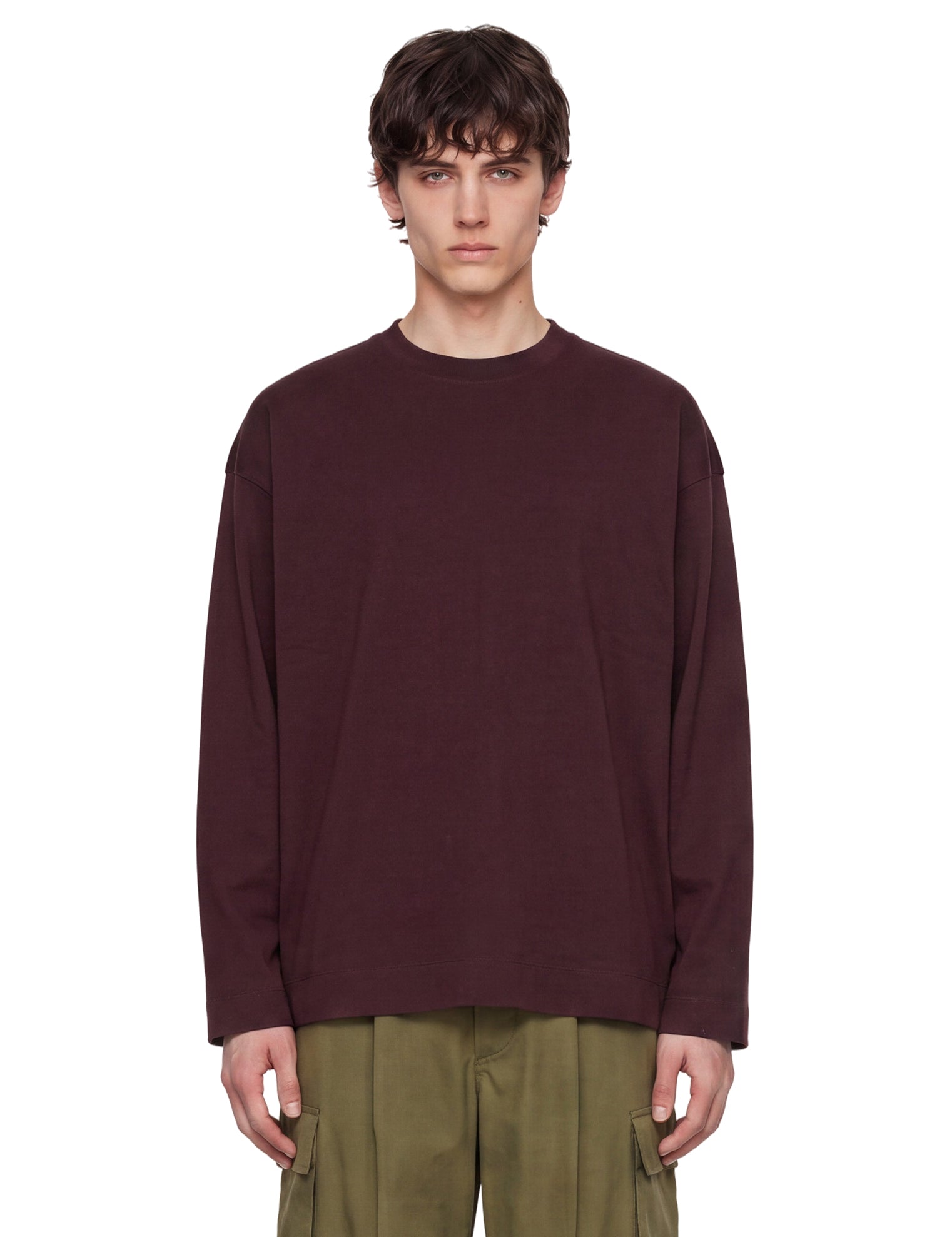 T-shirt a maniche lunghe hegland in bordeaux 