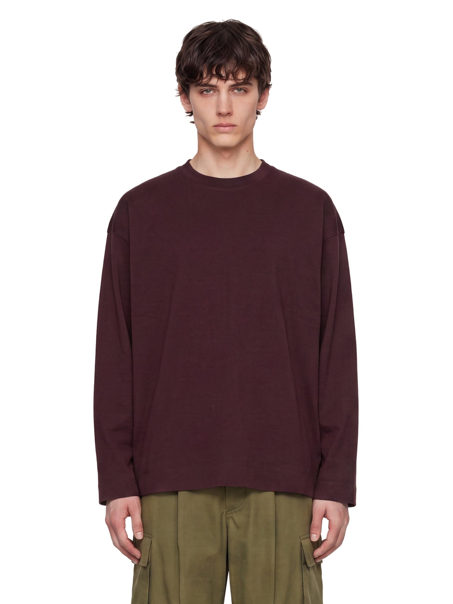 T-shirt a maniche lunghe hegland in bordeaux 