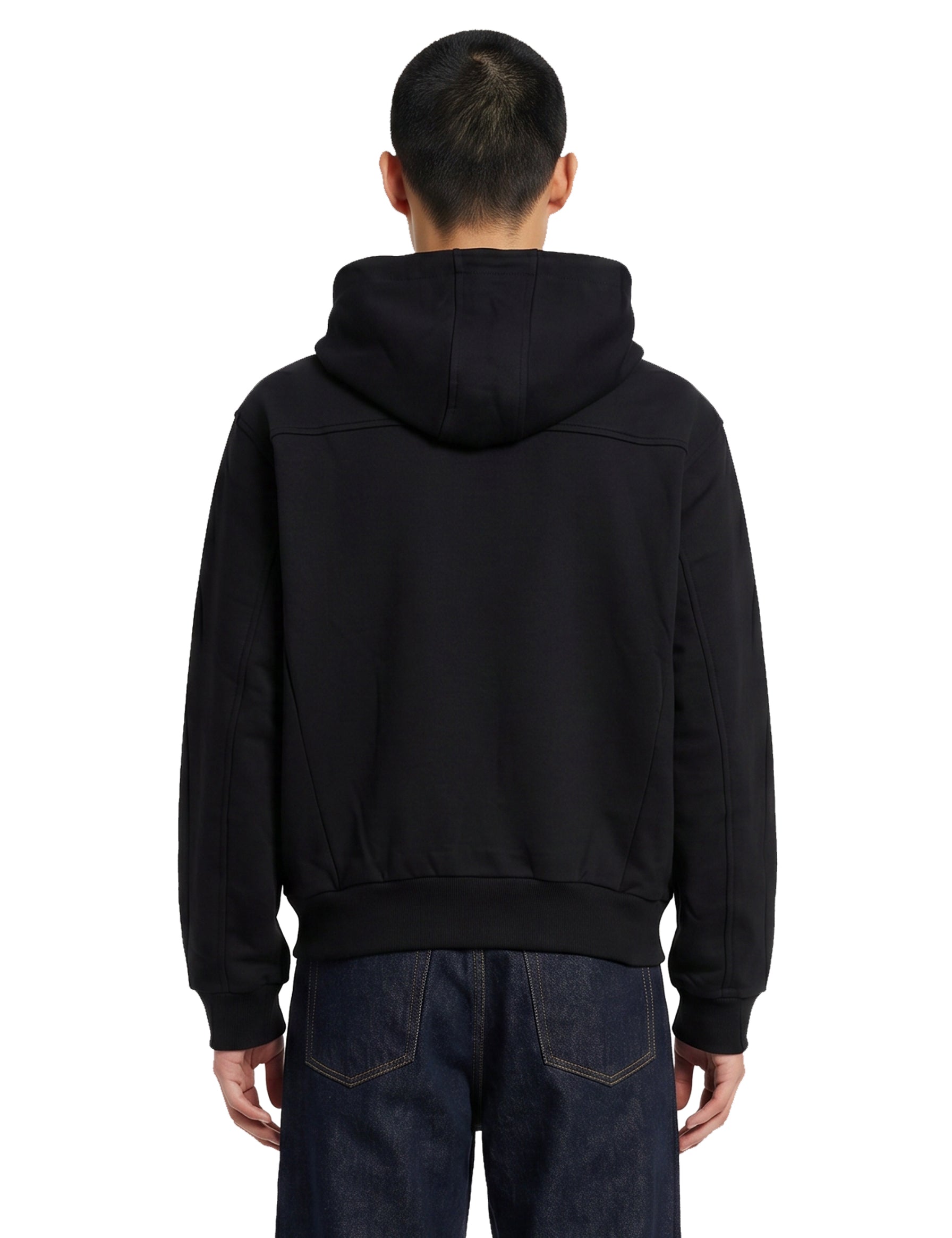 Felpa con cappuccio e zip nera 