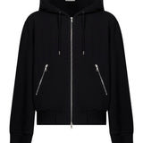 Felpa con cappuccio e zip nera 