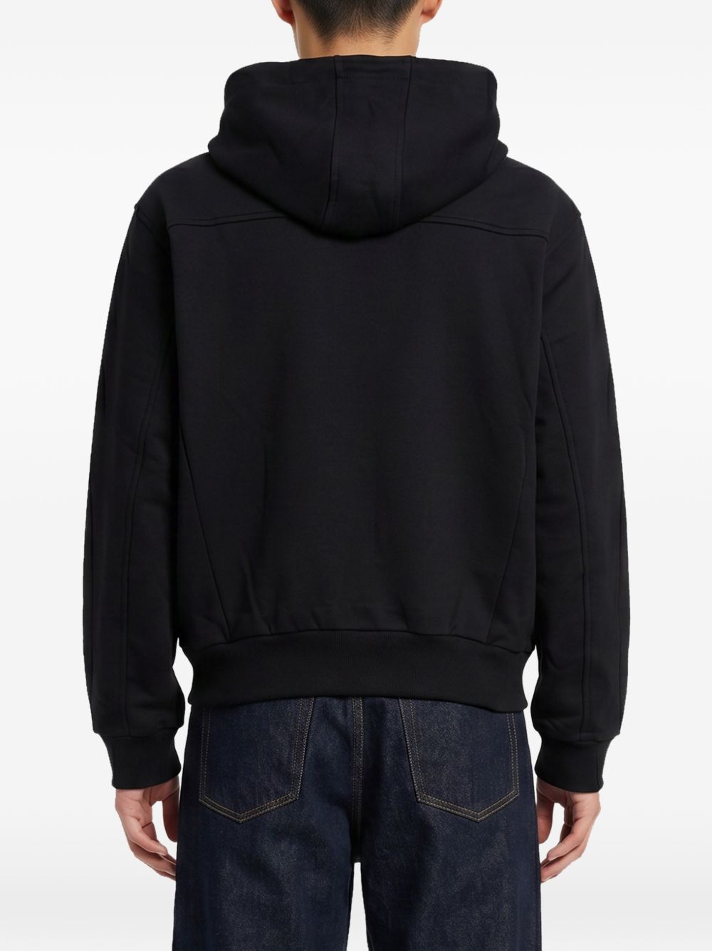 Felpa con cappuccio e zip nera 
