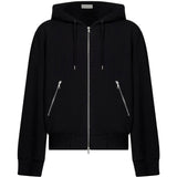 Felpa con cappuccio e zip nera 