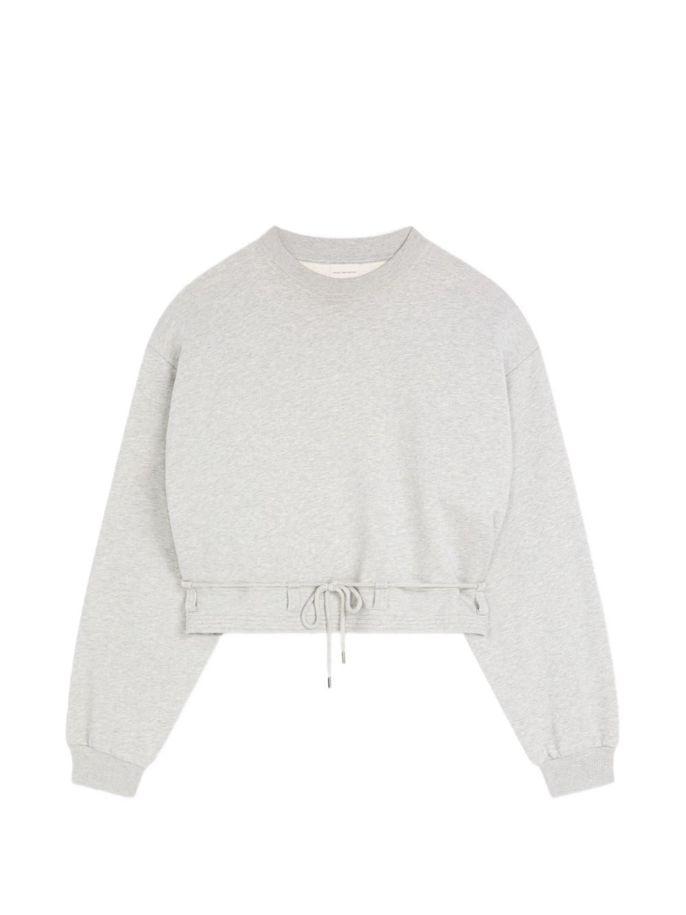 Felpa crop girocollo grigio mélange 