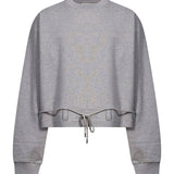 Felpa crop girocollo grigio mélange 