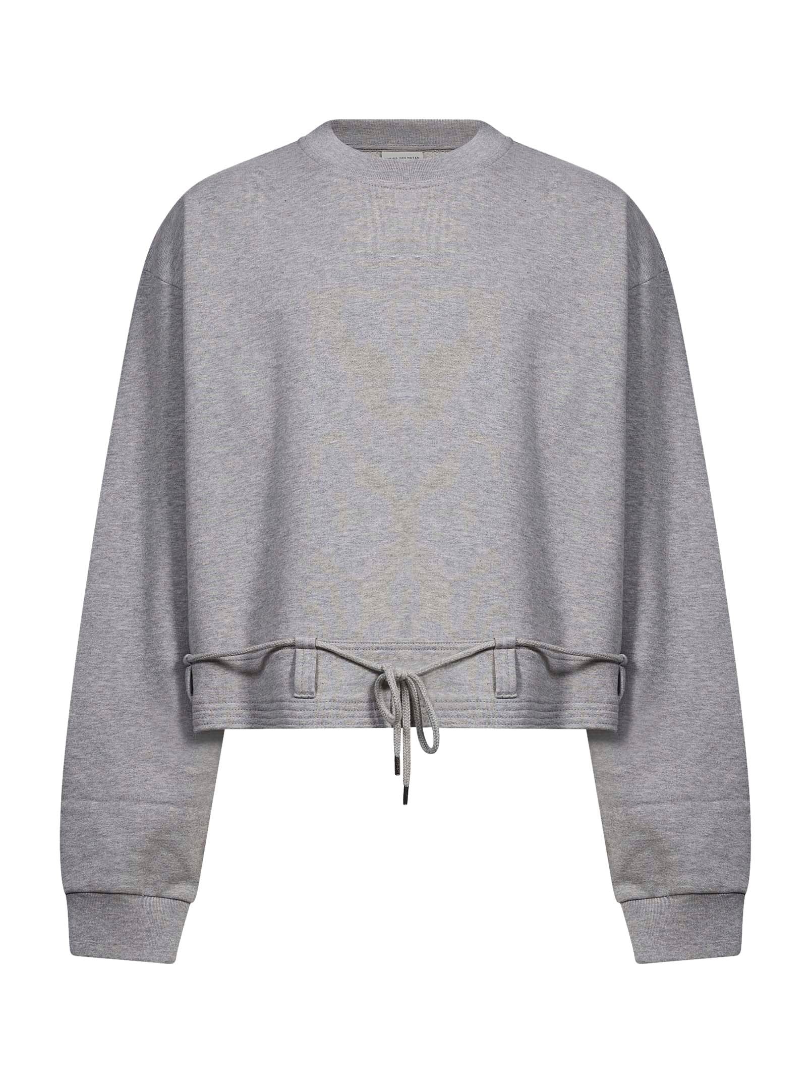 Felpa crop girocollo grigio mélange 
