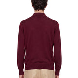 Polo in lana merino muano in bordeaux 