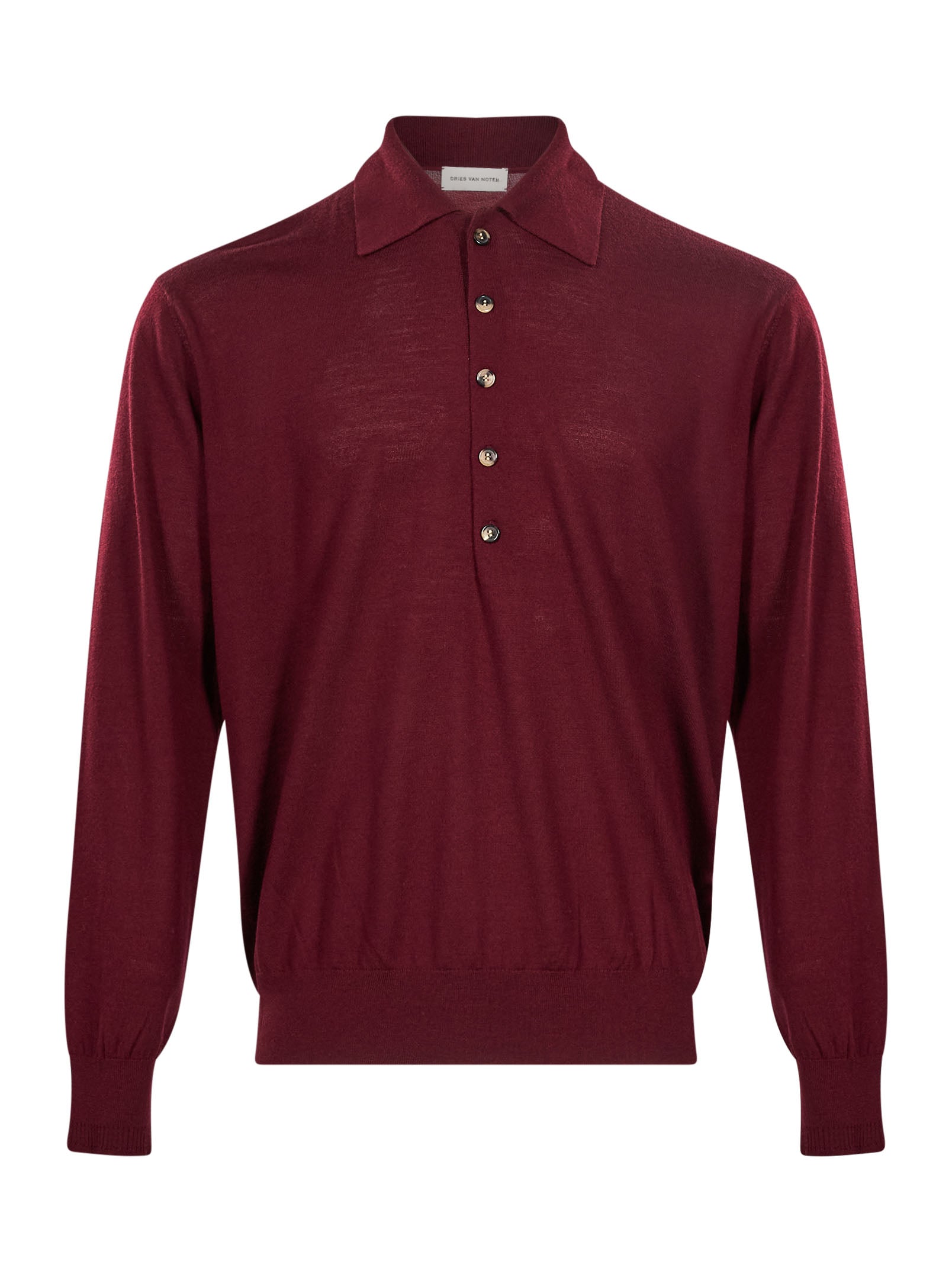 Polo in lana merino muano in bordeaux 