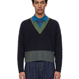 Maglione con design a stratti medan multicolore 