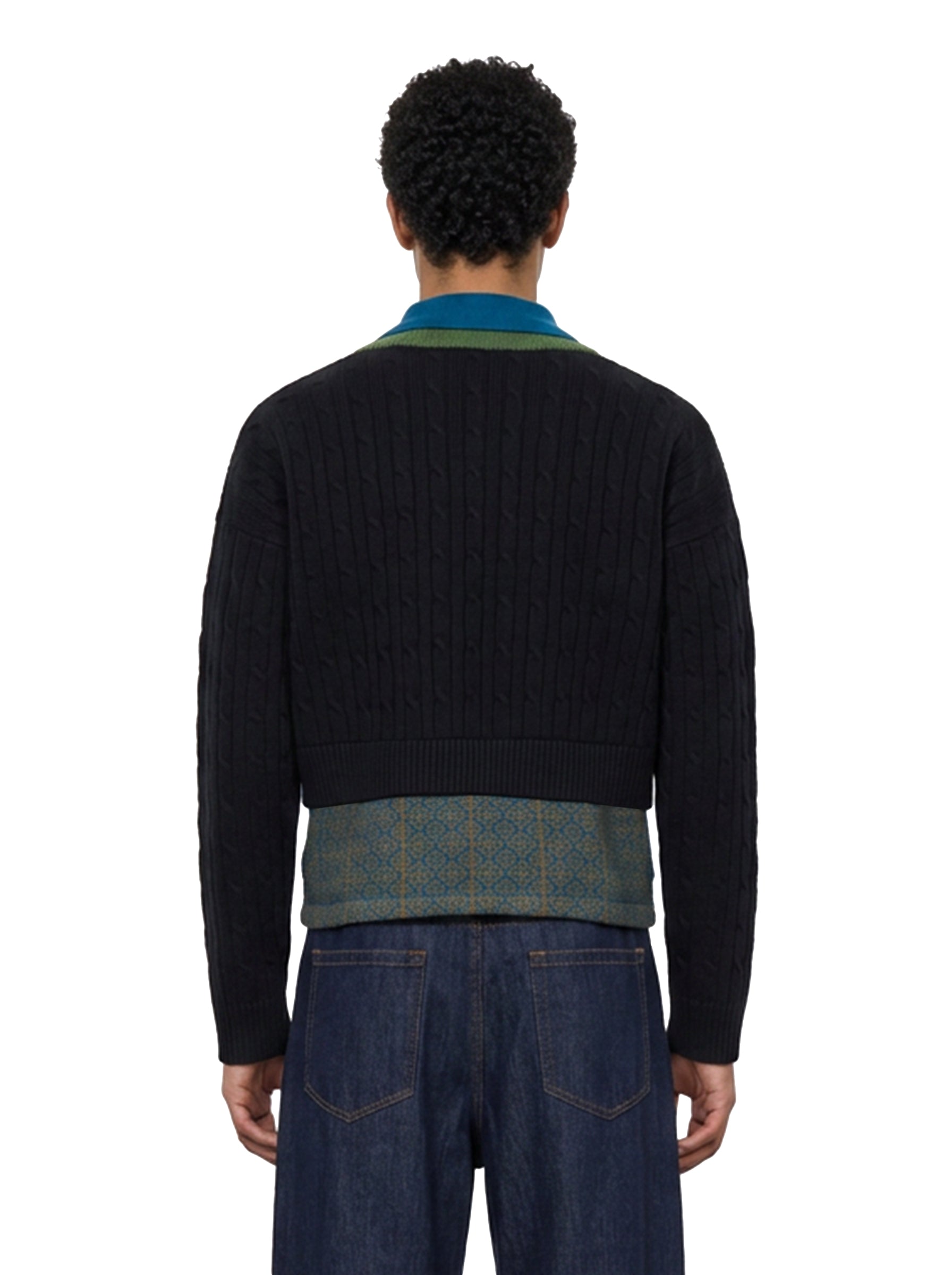 Maglione con design a stratti medan multicolore 