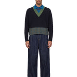 Maglione con design a stratti medan multicolore 