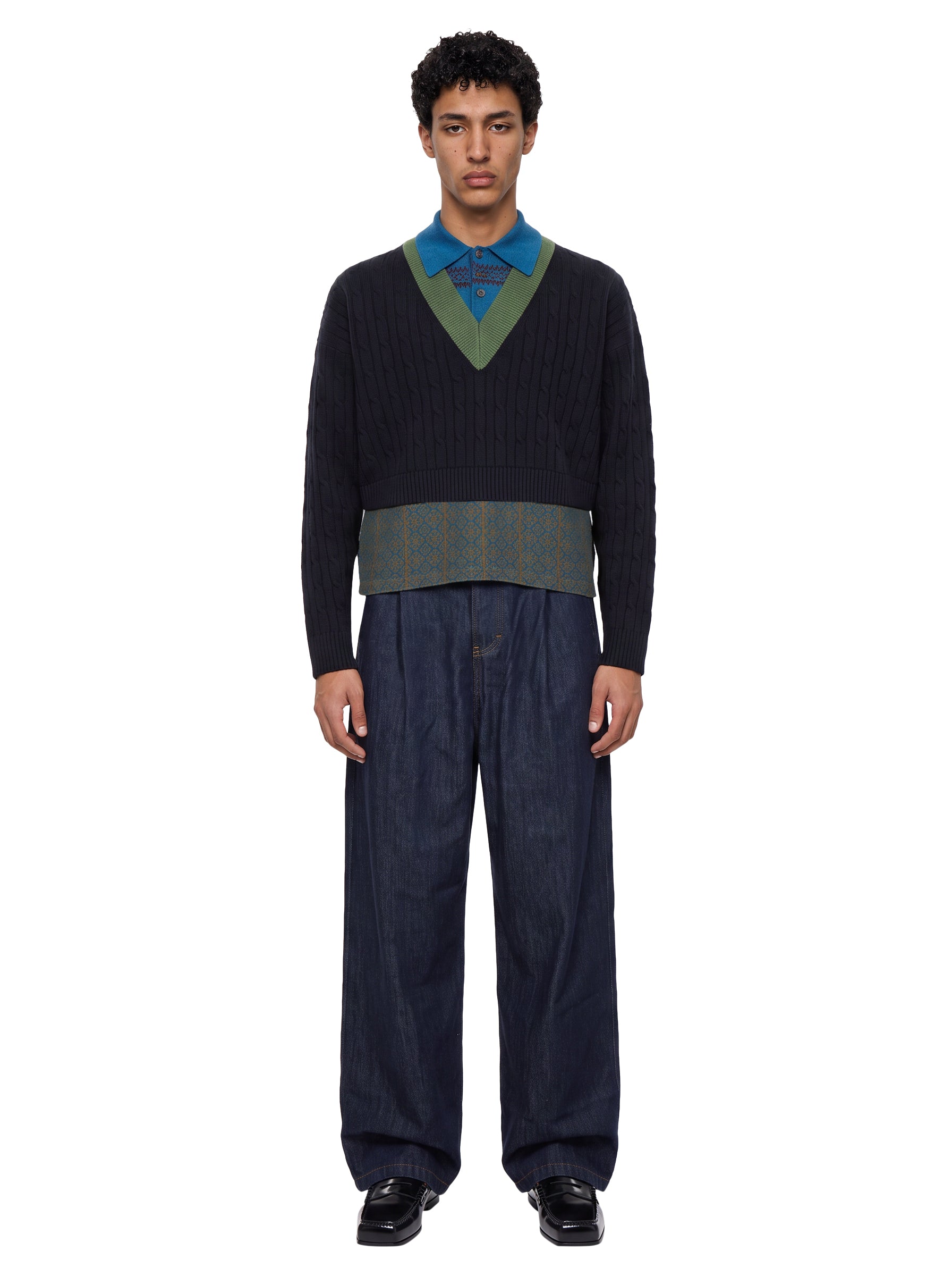 Maglione con design a stratti medan multicolore 