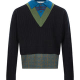 Maglione con design a stratti medan multicolore 