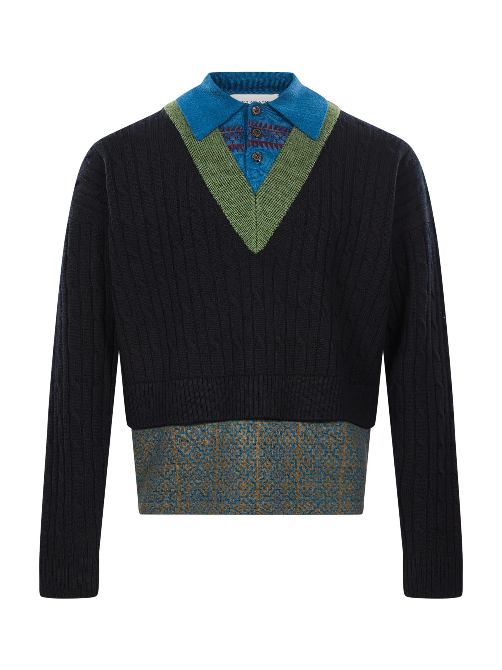 Maglione con design a stratti medan multicolore 