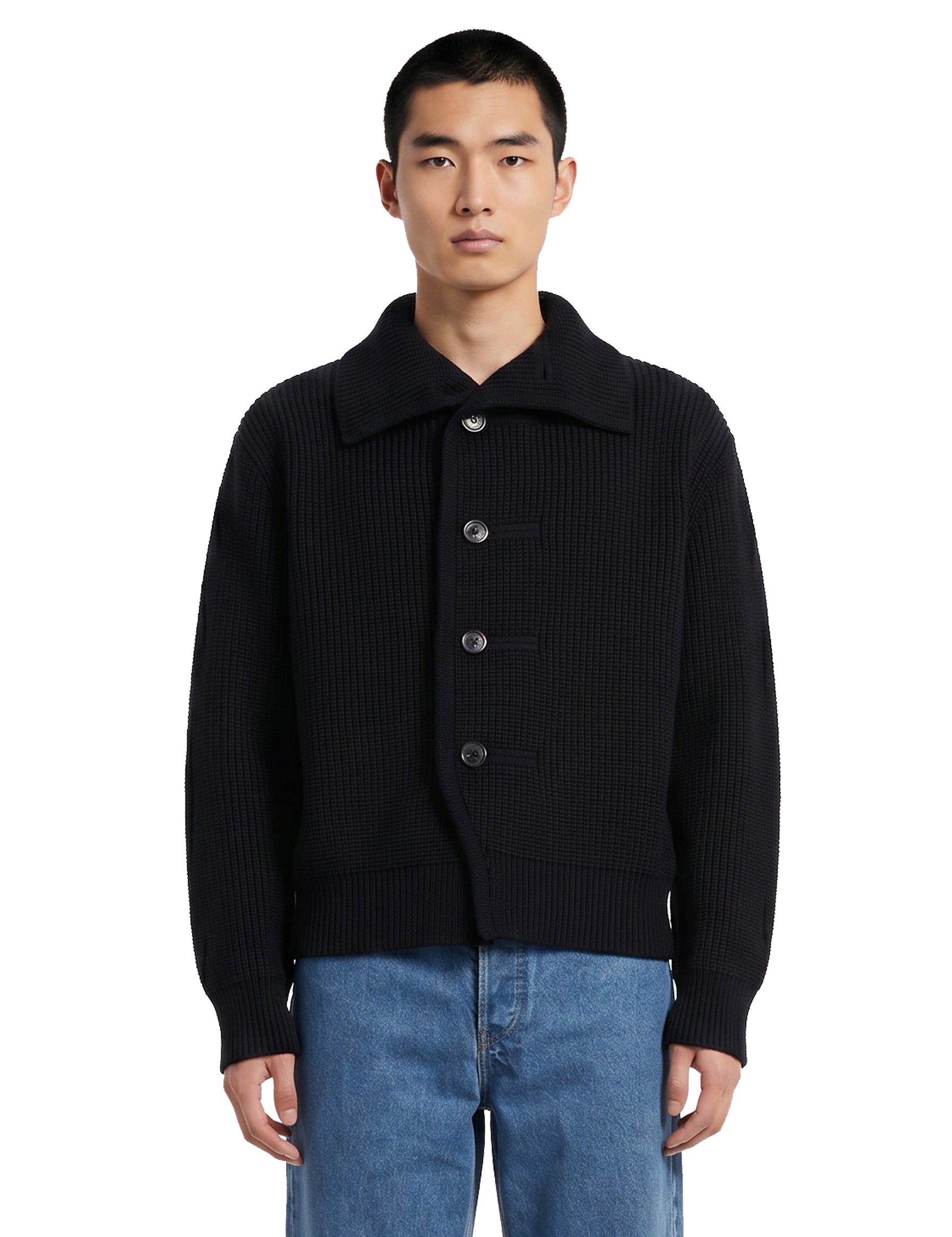Cardigan in lana con bottoni nero 