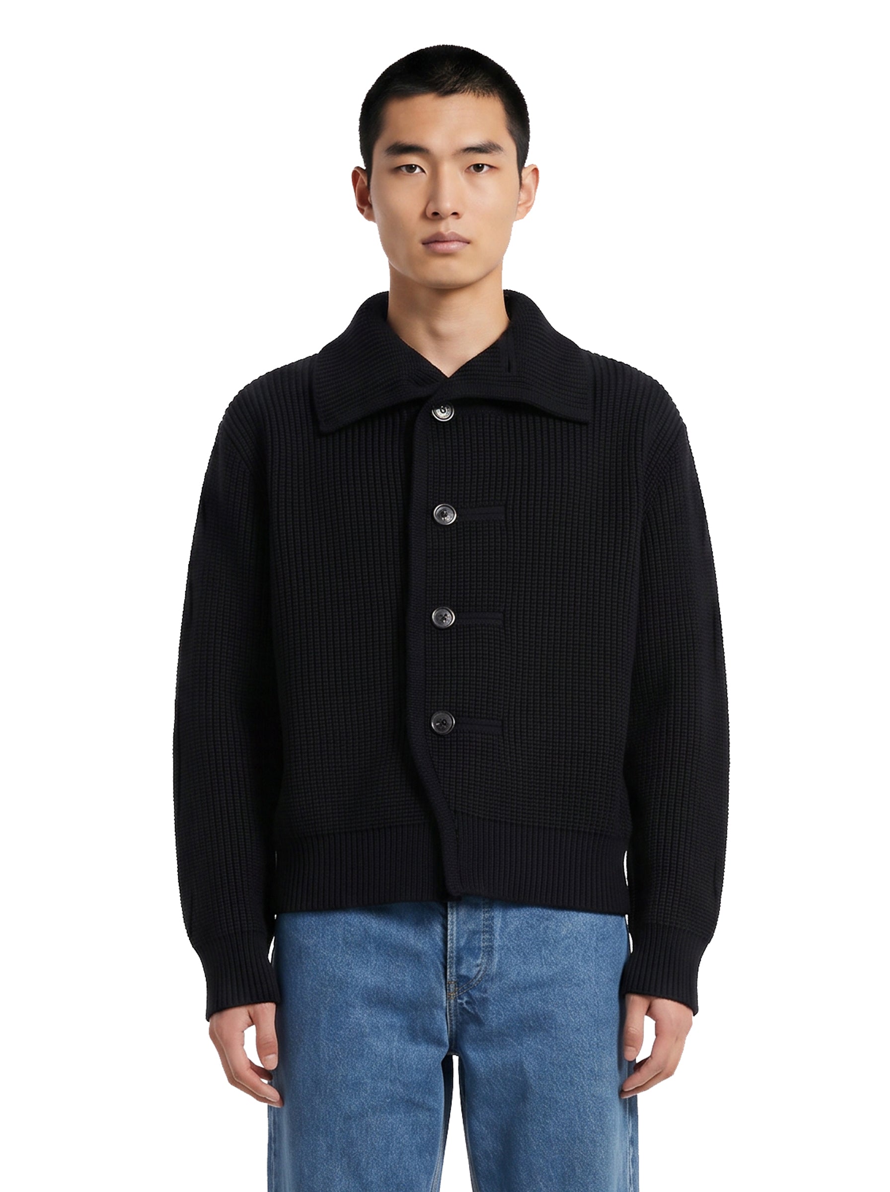 Cardigan in lana con bottoni nero 