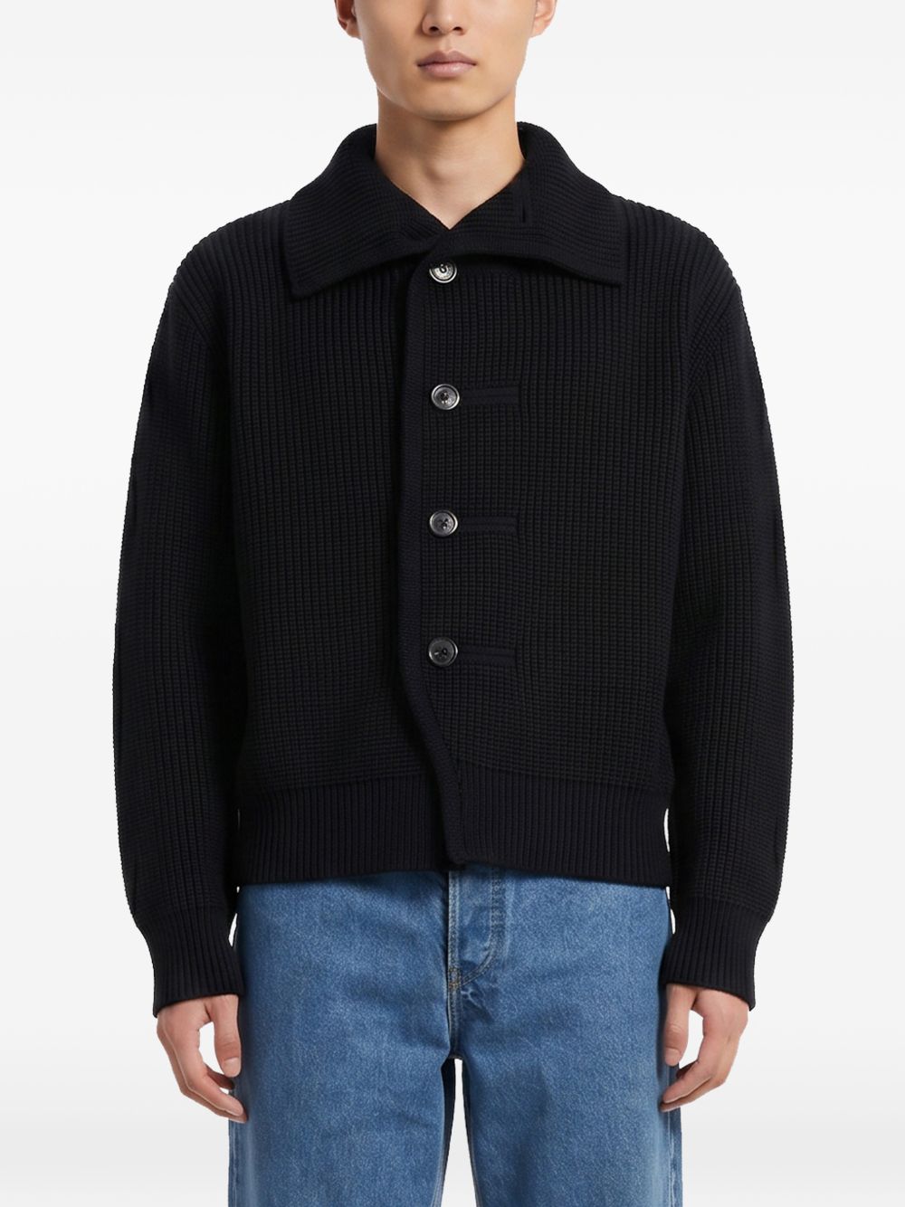 Cardigan in lana con bottoni nero 