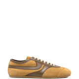 Sneakers in pelle con design a pannelli in marrone 