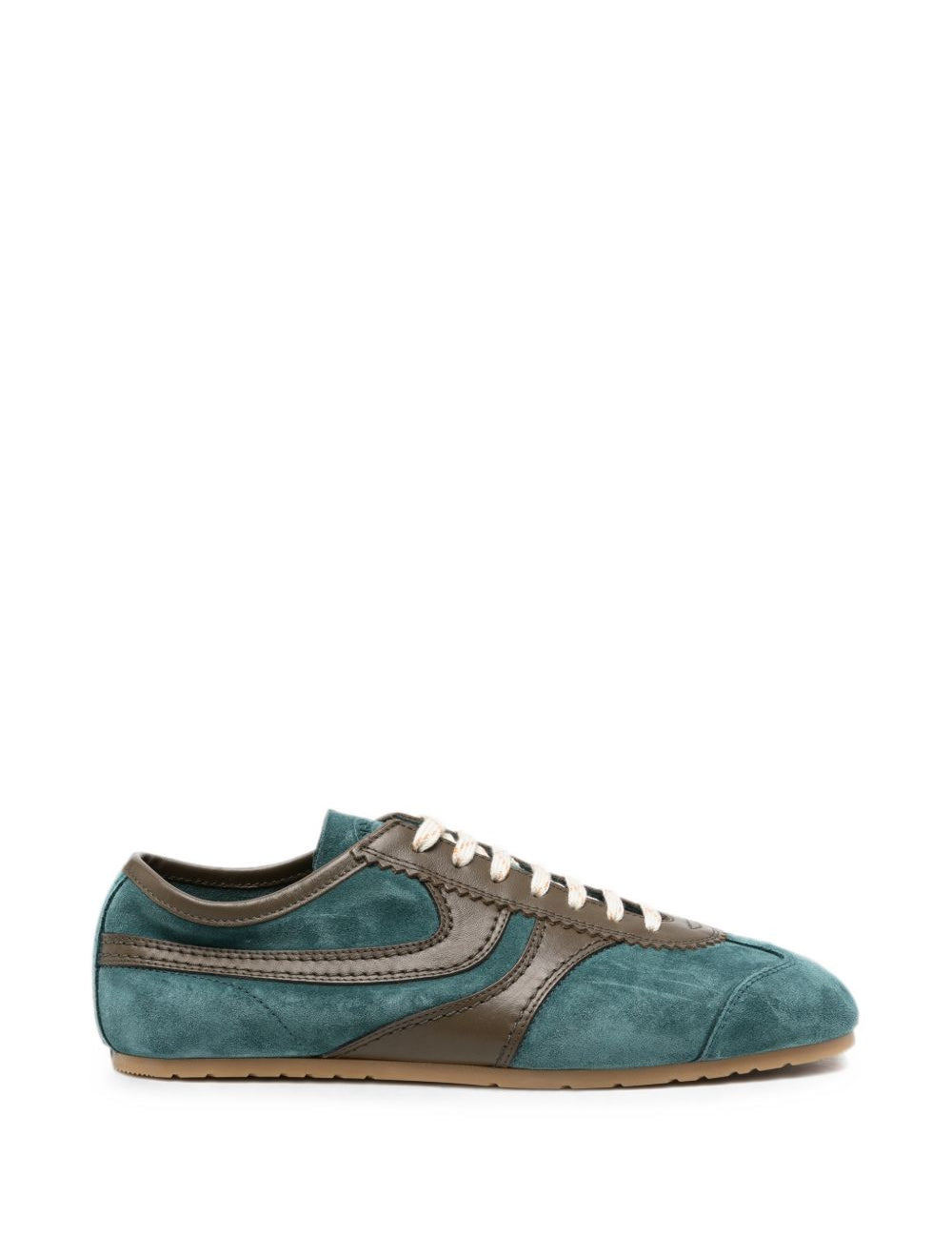 Sneakers in pelle con design a pannelli in verde 