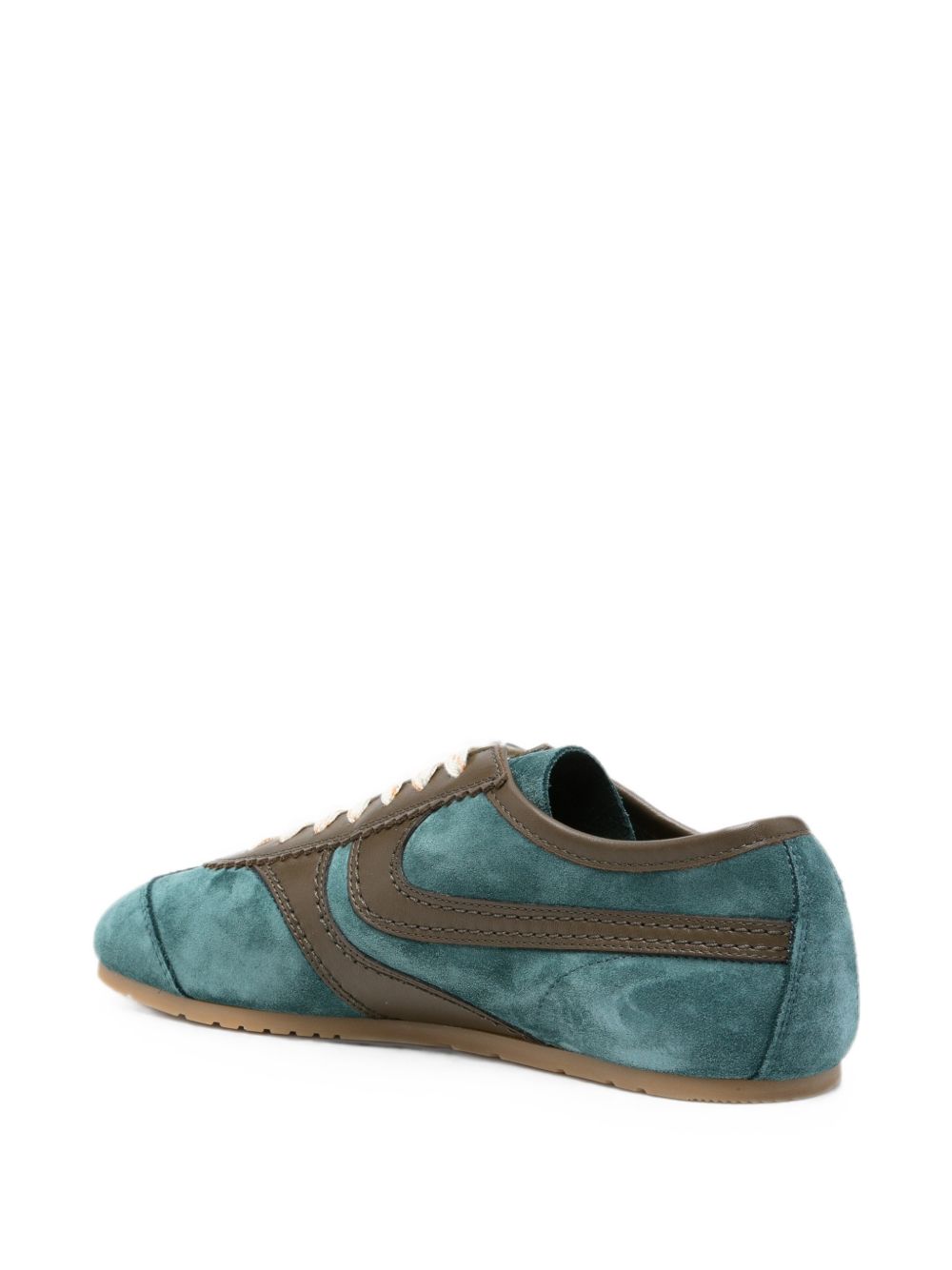 Sneakers in pelle con design a pannelli in verde 