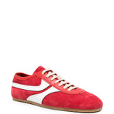Sneakers in pelle con design a pannelli in rosso 