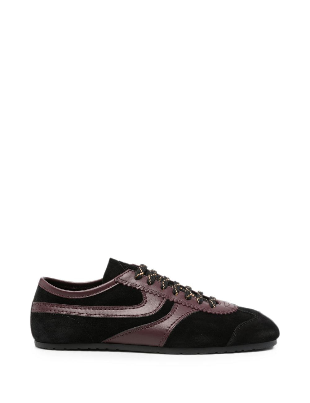 Sneakers in pelle con design a pannelli in nero 
