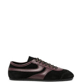 Sneakers in pelle con design a pannelli in nero 