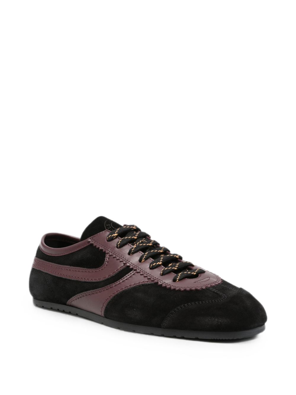 Sneakers in pelle con design a pannelli in nero 