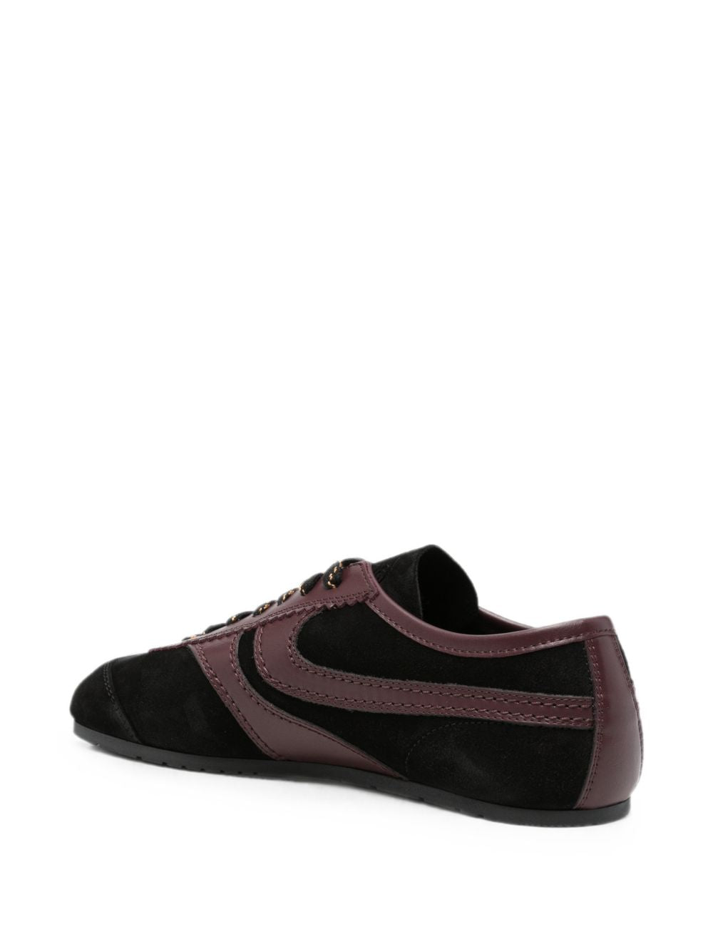 Sneakers in pelle con design a pannelli in nero 