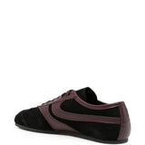 Sneakers in pelle con design a pannelli in nero 