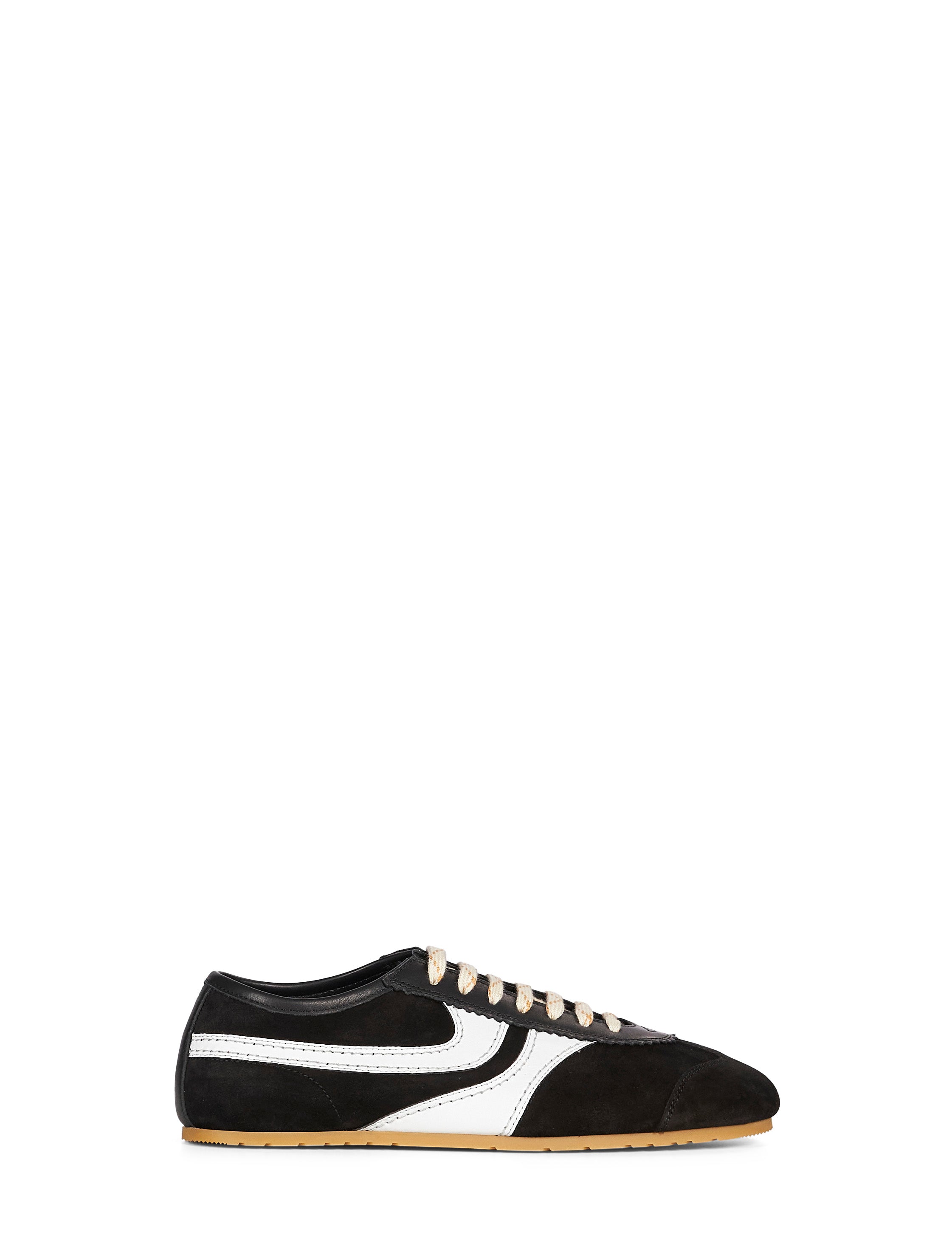 Sneakers in pelle con design a pannelli in nero 