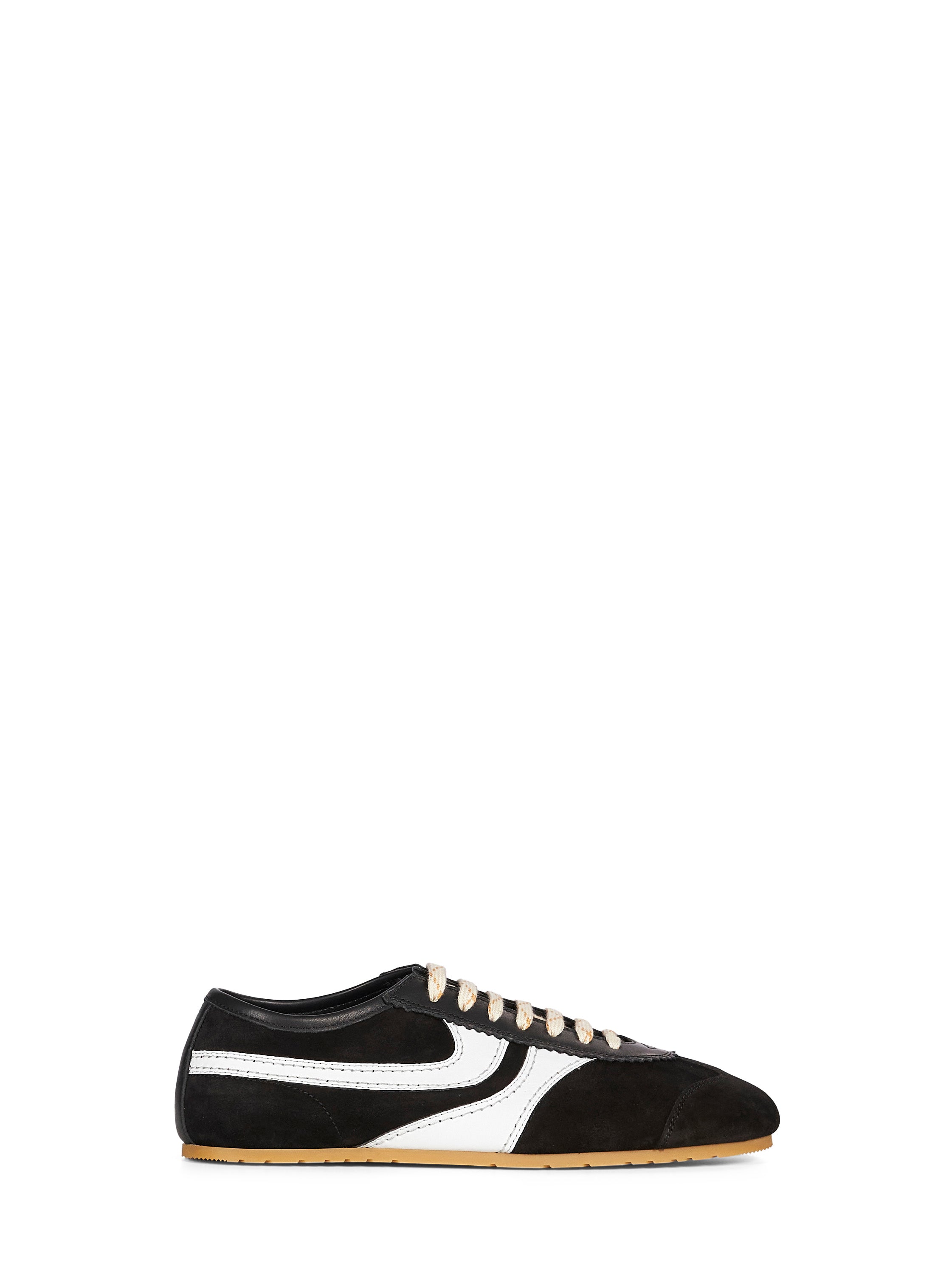 Sneakers in pelle con design a pannelli in nero 