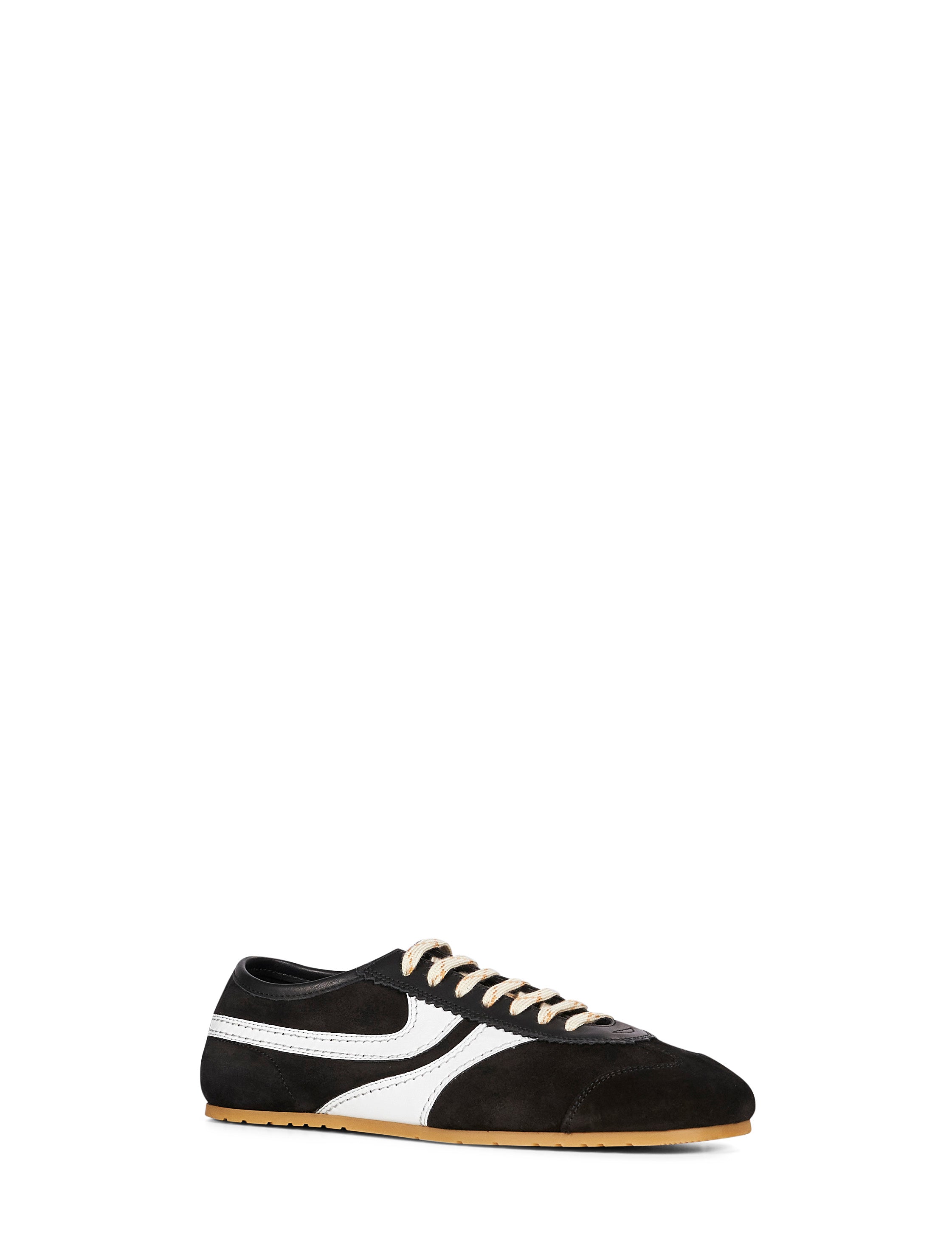 Sneakers in pelle con design a pannelli in nero 