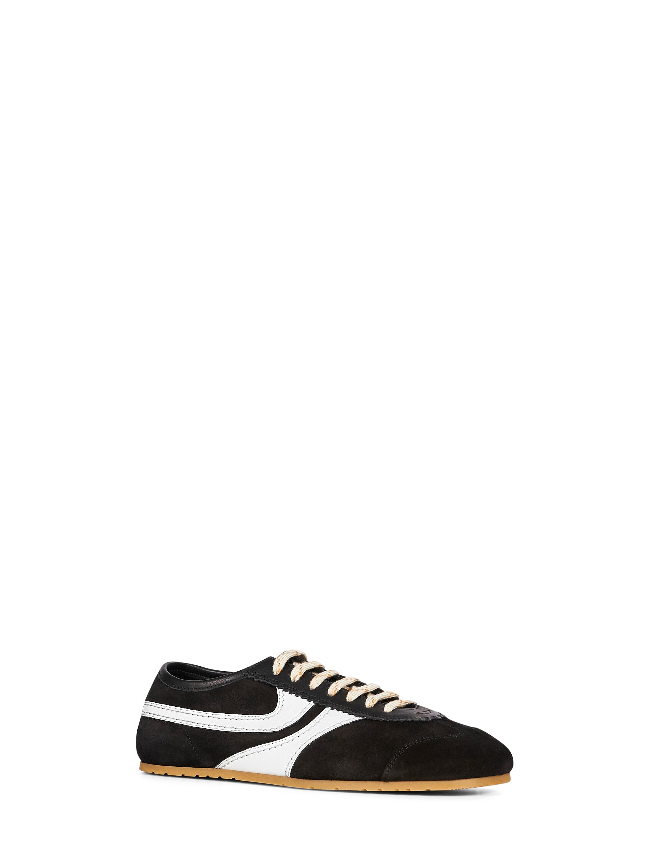 Sneakers in pelle con design a pannelli in nero 