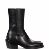 Stivali da cowboy in pelle in nero 
