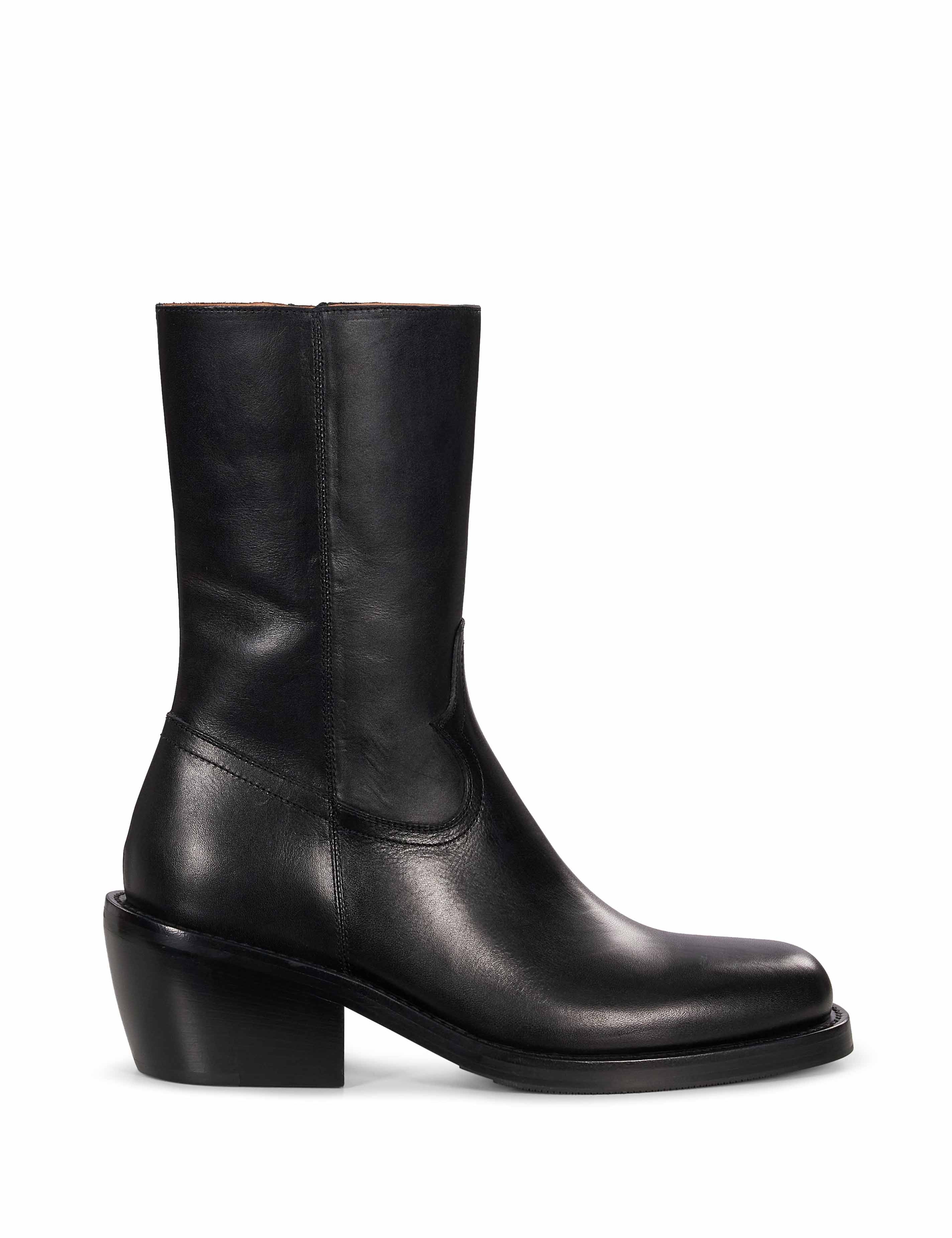 Stivali da cowboy in pelle in nero 