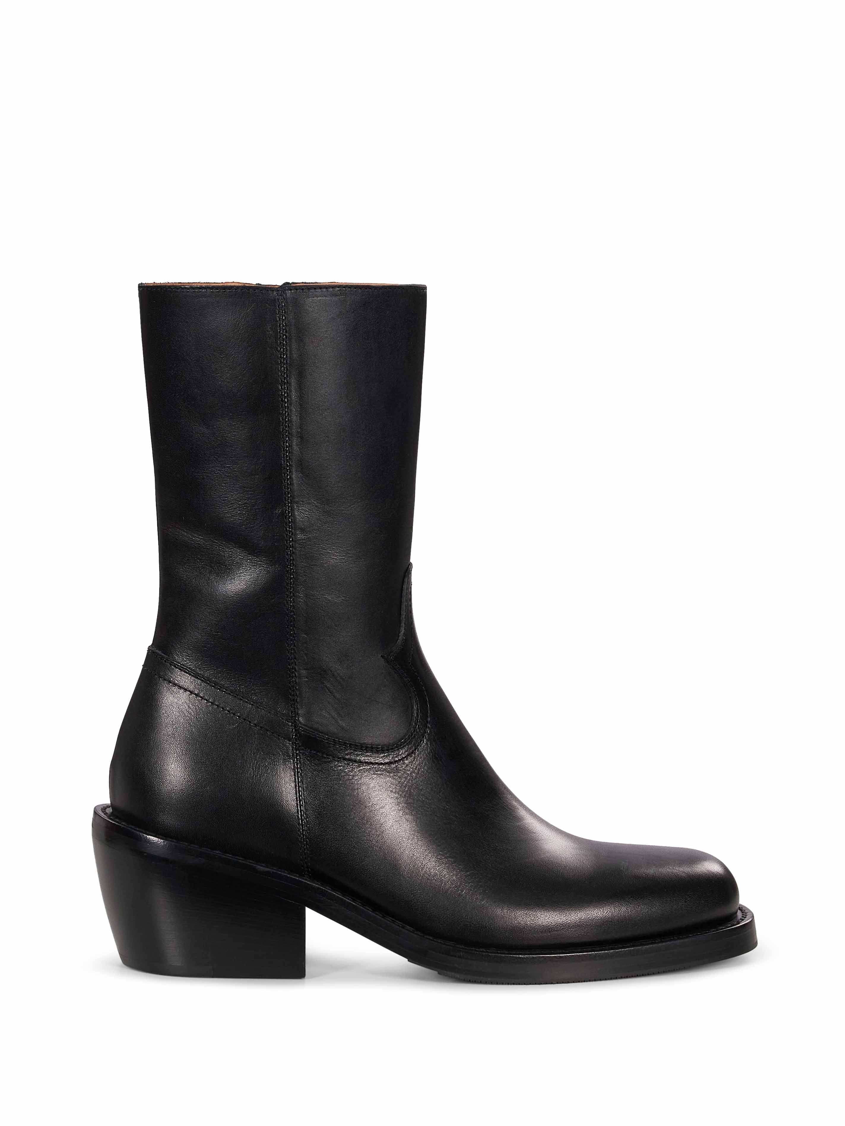 Stivali da cowboy in pelle in nero 
