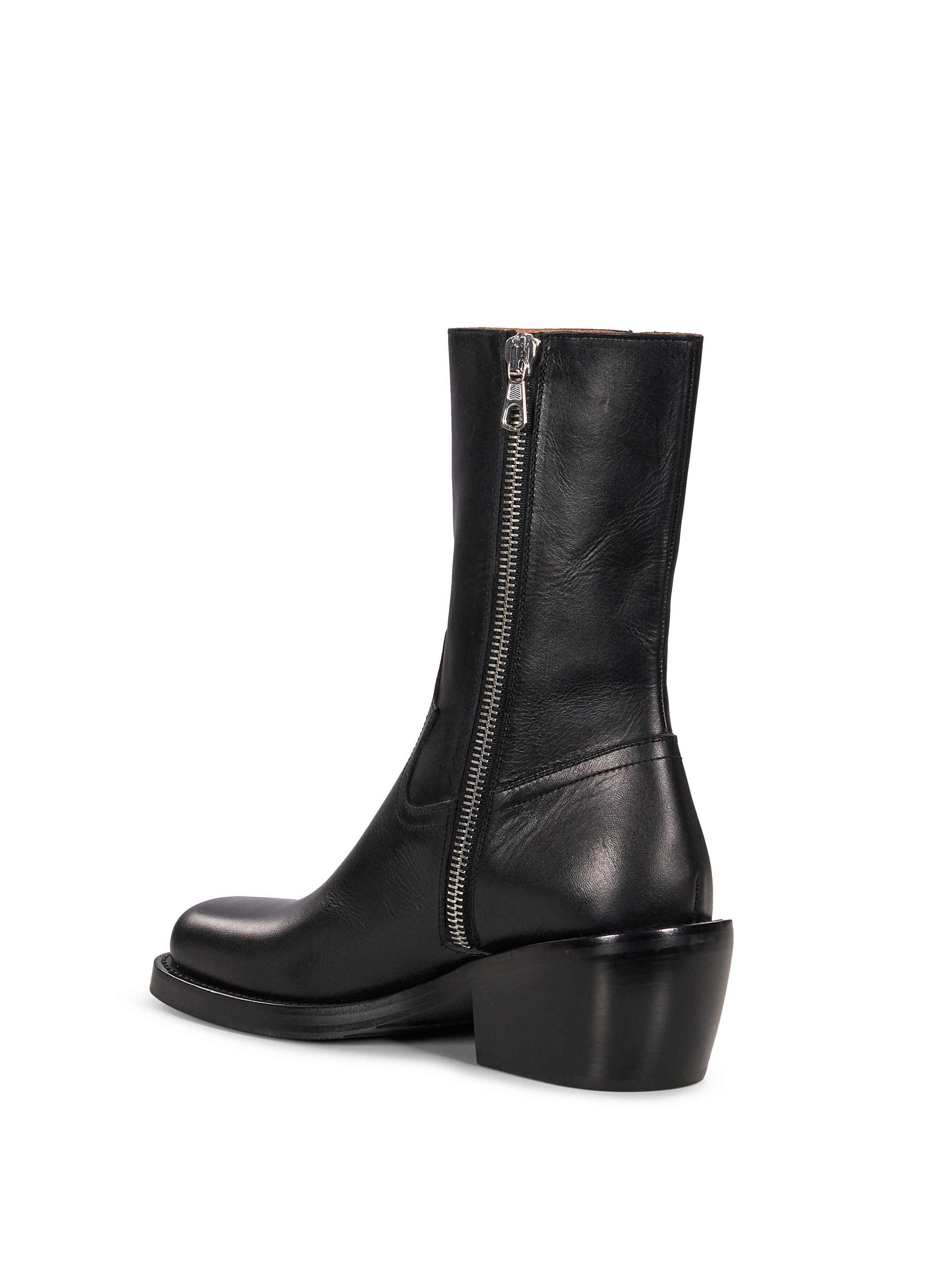 Stivali da cowboy in pelle in nero 