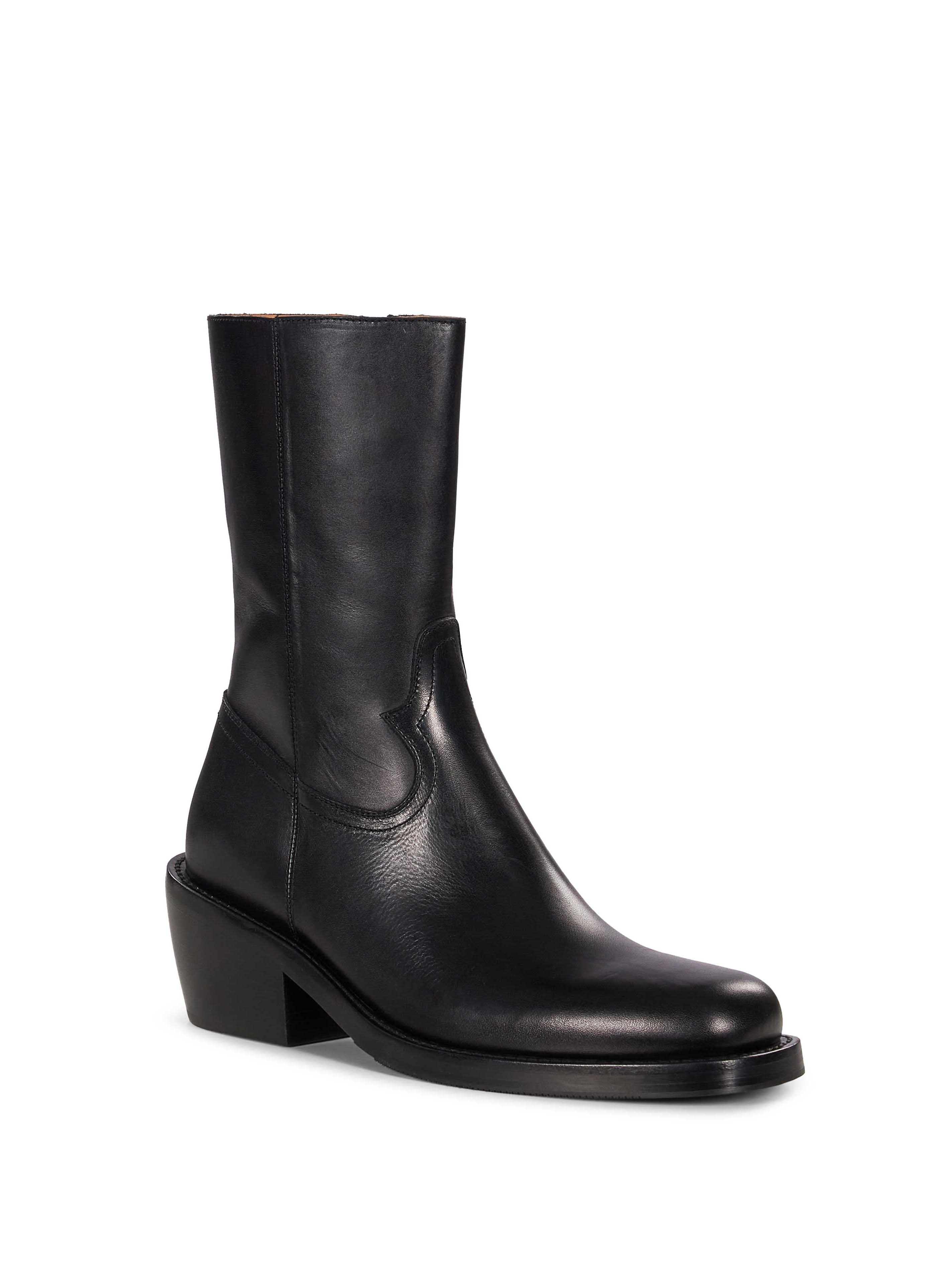 Stivali da cowboy in pelle in nero 