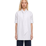 Camicia oversize con fiocco in bianco 