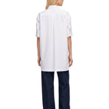 Camicia oversize con fiocco in bianco 