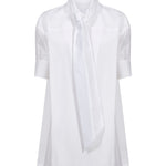 Camicia oversize con fiocco in bianco 