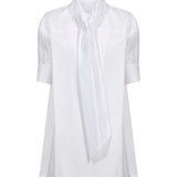 Camicia oversize con fiocco in bianco 