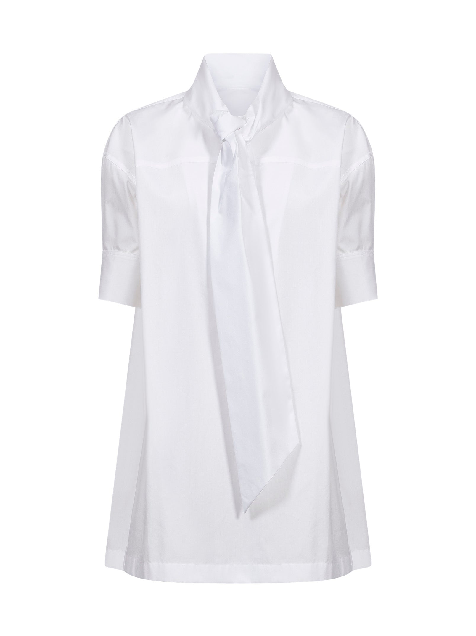 Camicia oversize con fiocco in bianco 